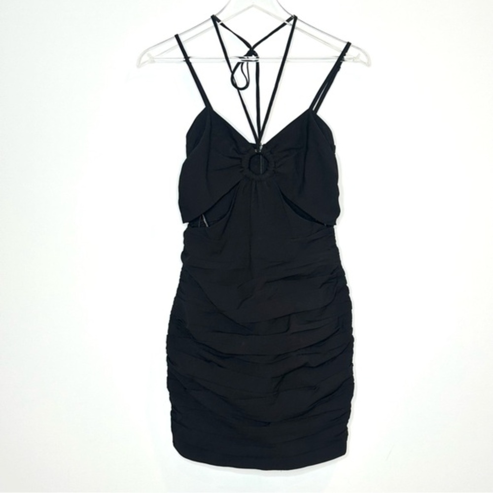 Finders Keepers Black Halter Mini-Dress